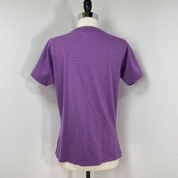 REI Cotton Purple Button Front Textured Top Shirt Medium Short Sleeves Sporty - Picture 9 of 11